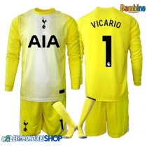 Maglie da calcio Tottenham Hotspur Guglielmo Vicario #1 Portiere Terza Maglia Bambino 2025-26 Manica Lunga + Pantaloni corti)